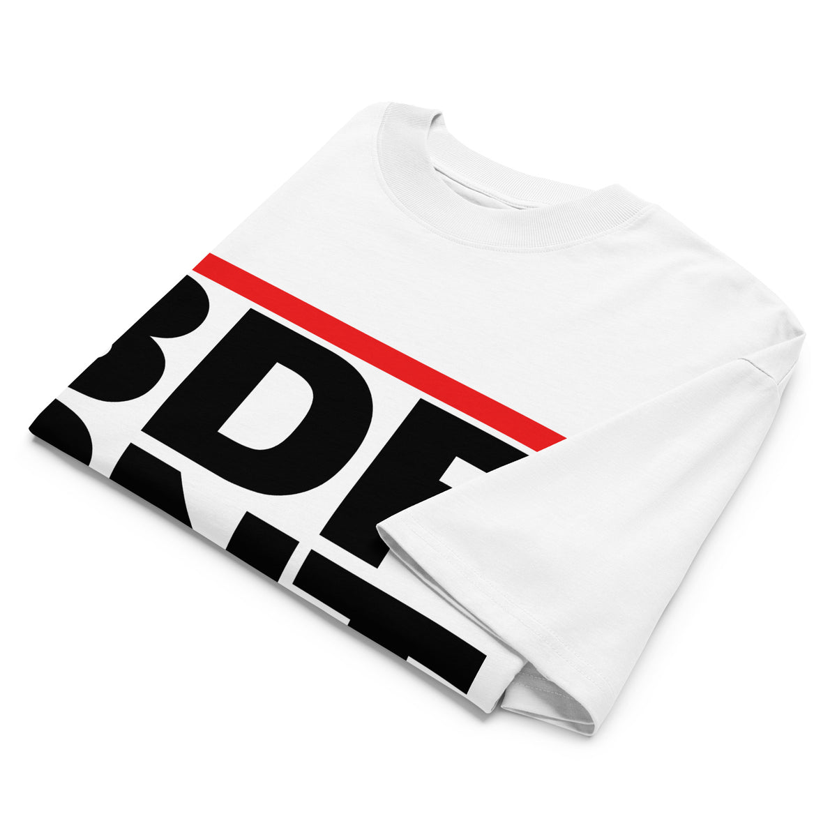 White-BDFRNT OG Logo Tee from B.Different Clothing, folded, graffiti-inspired streetwear t-shirt