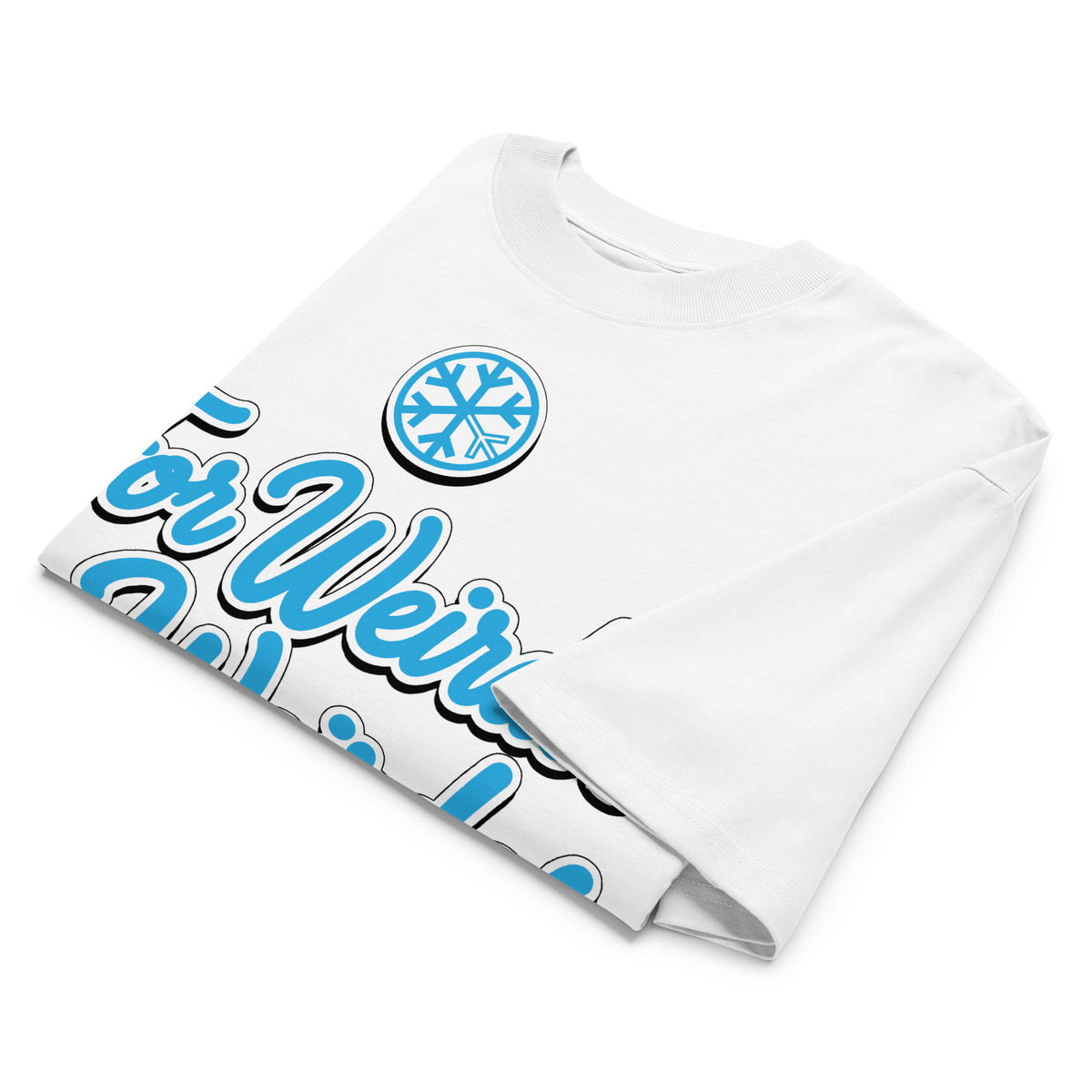 White-For Weirdos by Weirdos Tee from B.Different Clothing, folded, graffiti-inspired streetwear