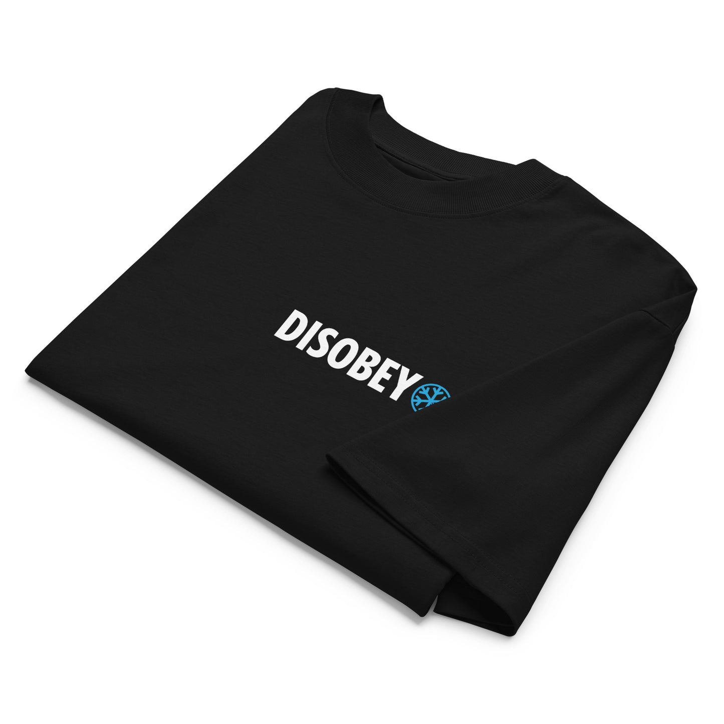 Black-Pixel Disobey Tee from B.Different Clothing, folded, graffiti-inspired streetwear oversized heavyweight t-shirt