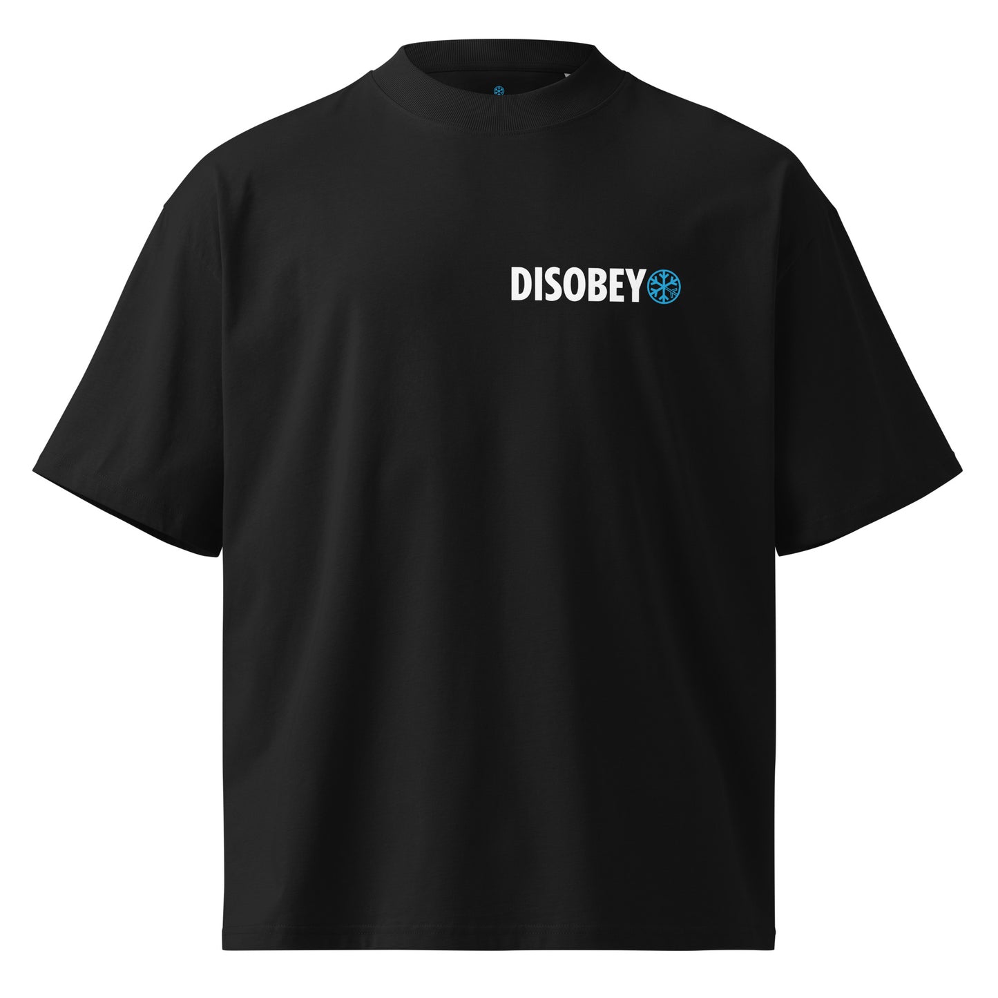 Black-Pixel Disobey Tee from B.Different Clothing, front view, graffiti-inspired streetwear oversized heavyweight t-shirt
