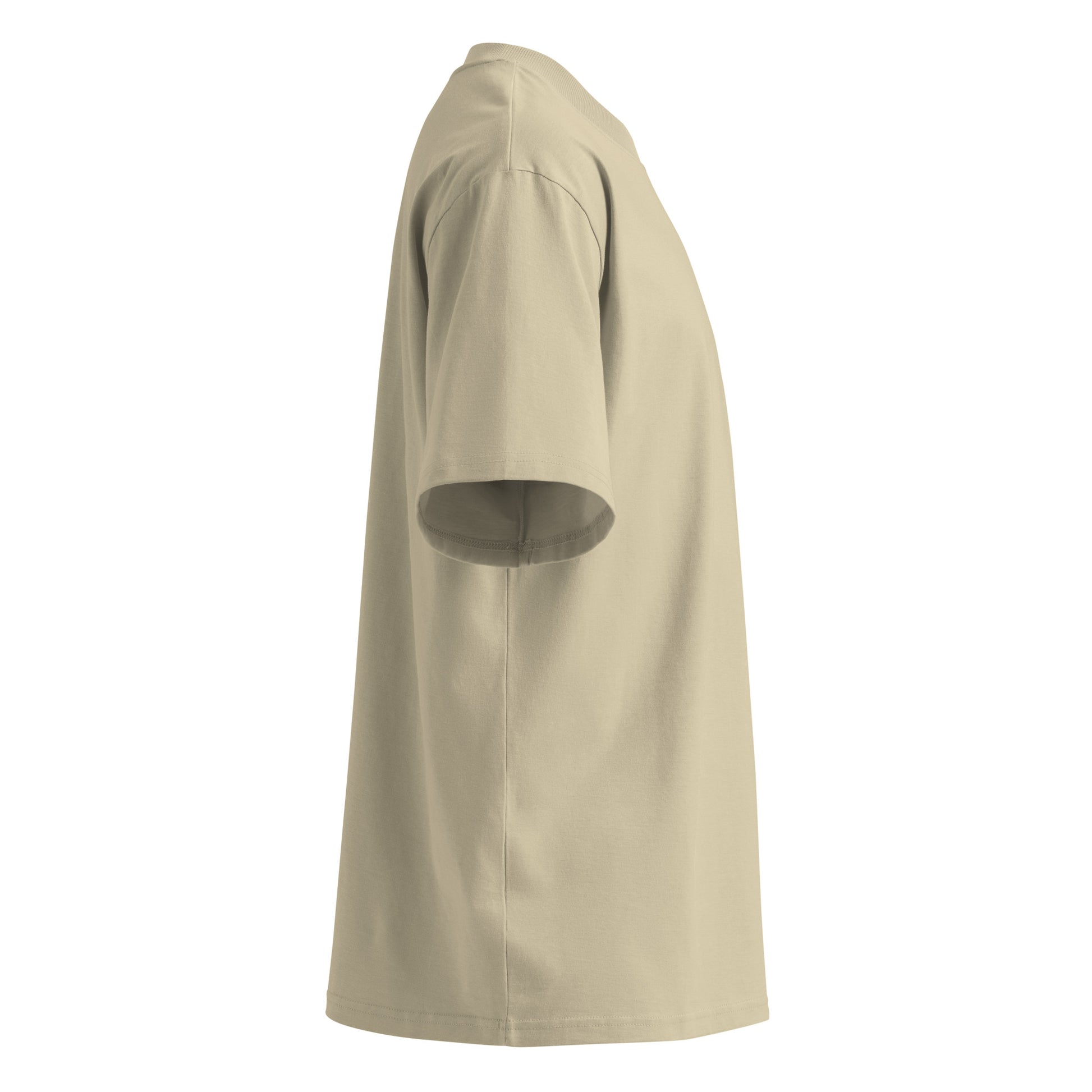 Beige-Pixel Spray Can Graffiti Tee from B.Different Clothing, right view, graffiti-inspired streetwear oversized heavyweight t-shirt