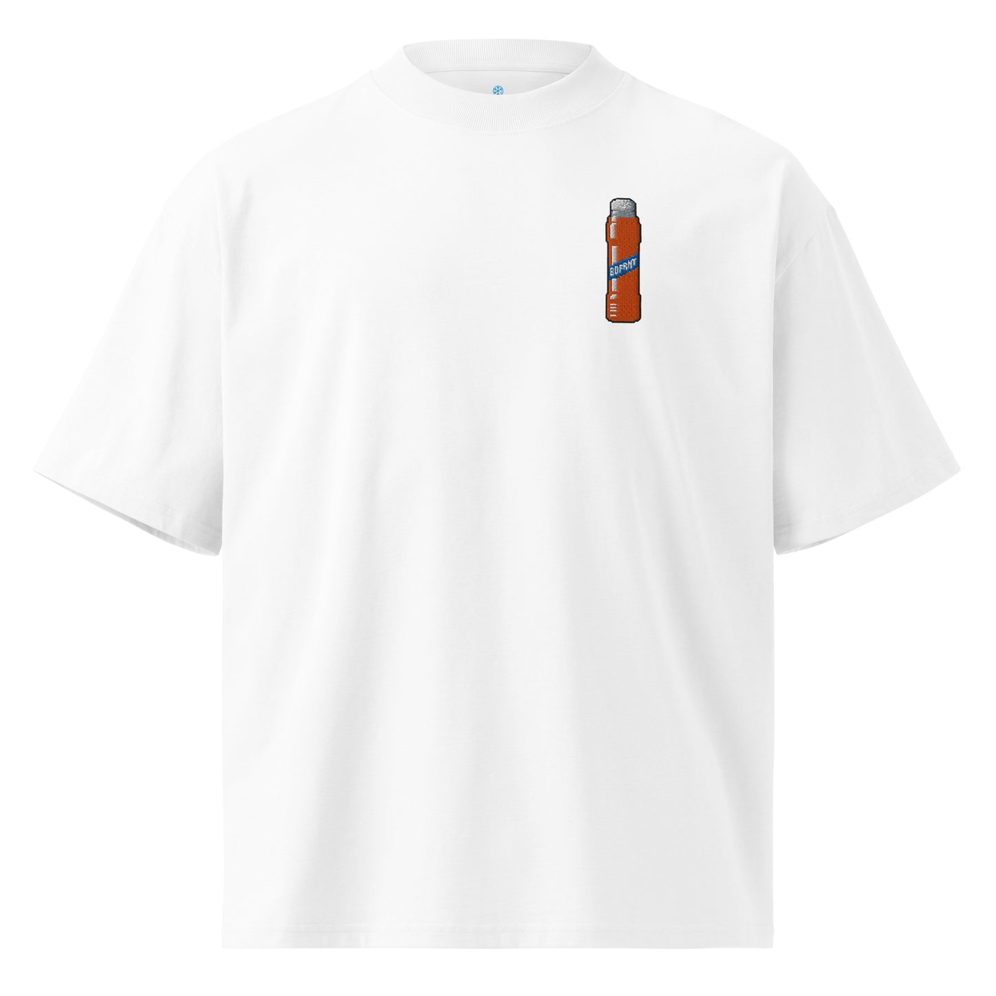 White-Pixel Marker Graffiti Tee from B.Different Clothing, front view, graffiti-inspired streetwear oversized heavyweight t-shirt