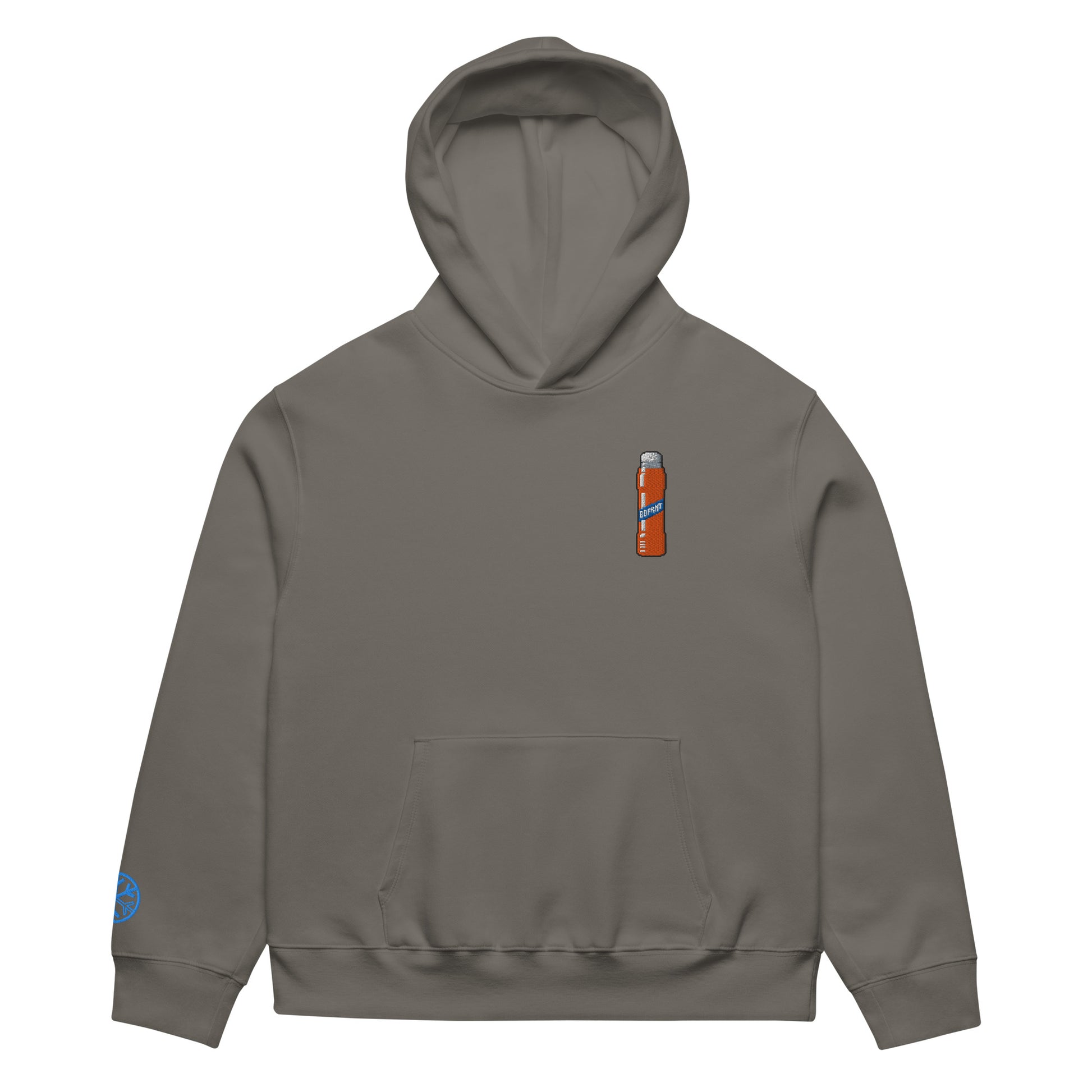 Darkgray-Pixel Marker Graffiti Hoodie from B.Different Clothing, front view, graffiti-inspired streetwear, oversized heavyweight