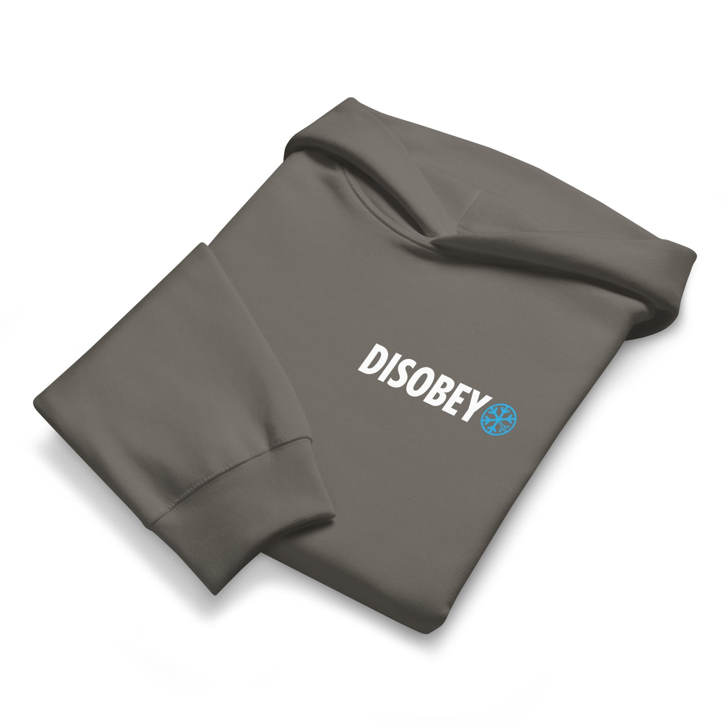 Gray-Pixel Disobey Hoodie from B.Different Clothing, folded, graffiti-inspired streetwear, oversized heavyweight