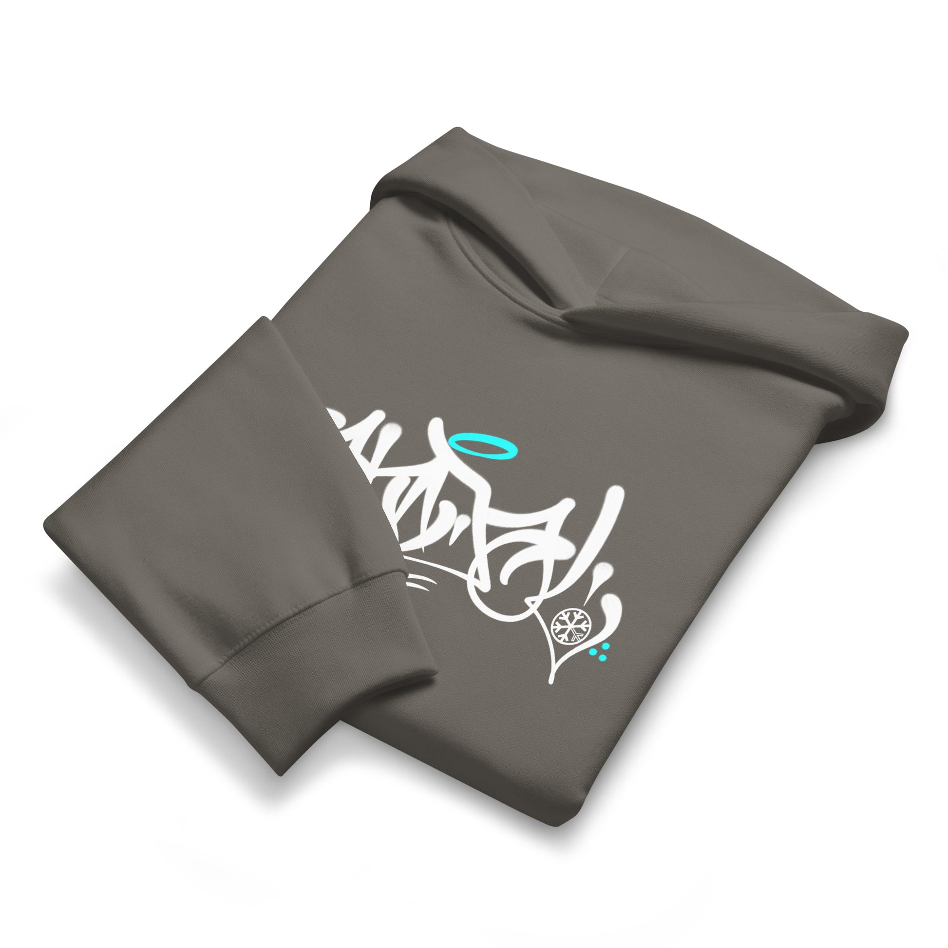 Darkgray-Vandal Graffiti Tag Hoodie by Caos One from B.Different Clothing, folded, graffiti-inspired streetwear, oversized heavyweight