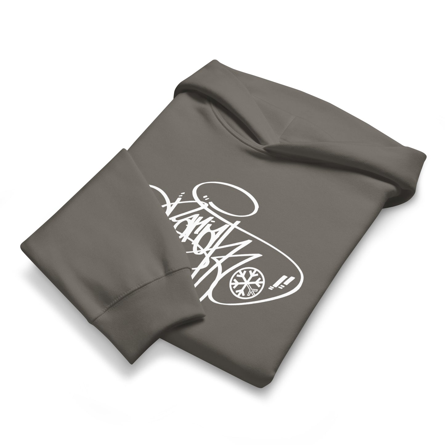 Gray-Pariah Tag Hoodie by Graffiti Dad from B.Different Clothing, folded, graffiti-inspired streetwear, oversized heavyweight