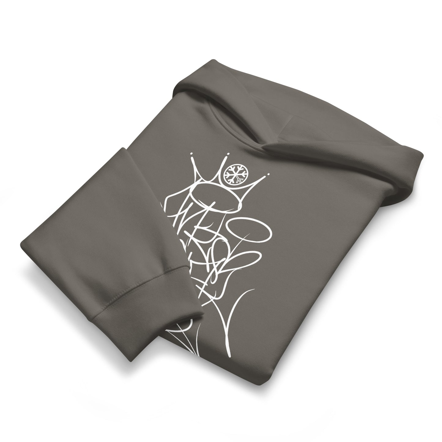 Gray-Antisocial Graffiti Tag Hoodie by Caos One from B.Different Clothing, folded, graffiti-inspired streetwear, oversized heavyweight