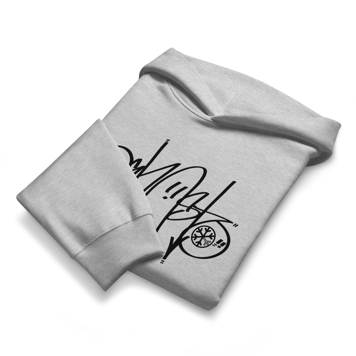 Gray-Ghost Tag Hoodie by Graffiti Dad from B.Different Clothing, folded, graffiti-inspired streetwear, oversized heavyweight