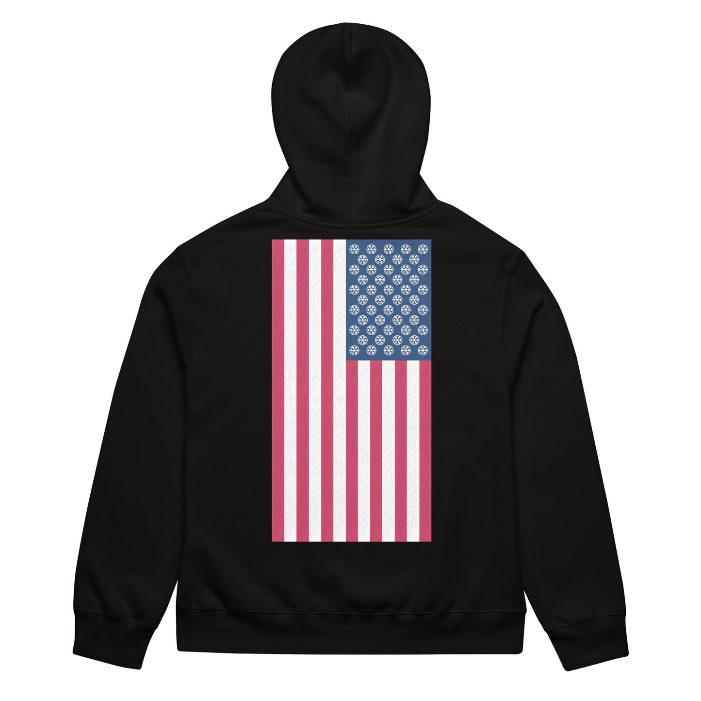 Black-Flag Graffiti Hoodie from B.Different Clothing, back view, graffiti-inspired streetwear, oversized heavyweight