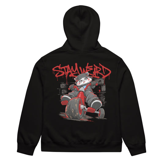 Black-Raks The Puppet Graffiti Hoodie by Emti from B.Different Clothing, back view, graffiti-inspired streetwear, oversized heavyweight