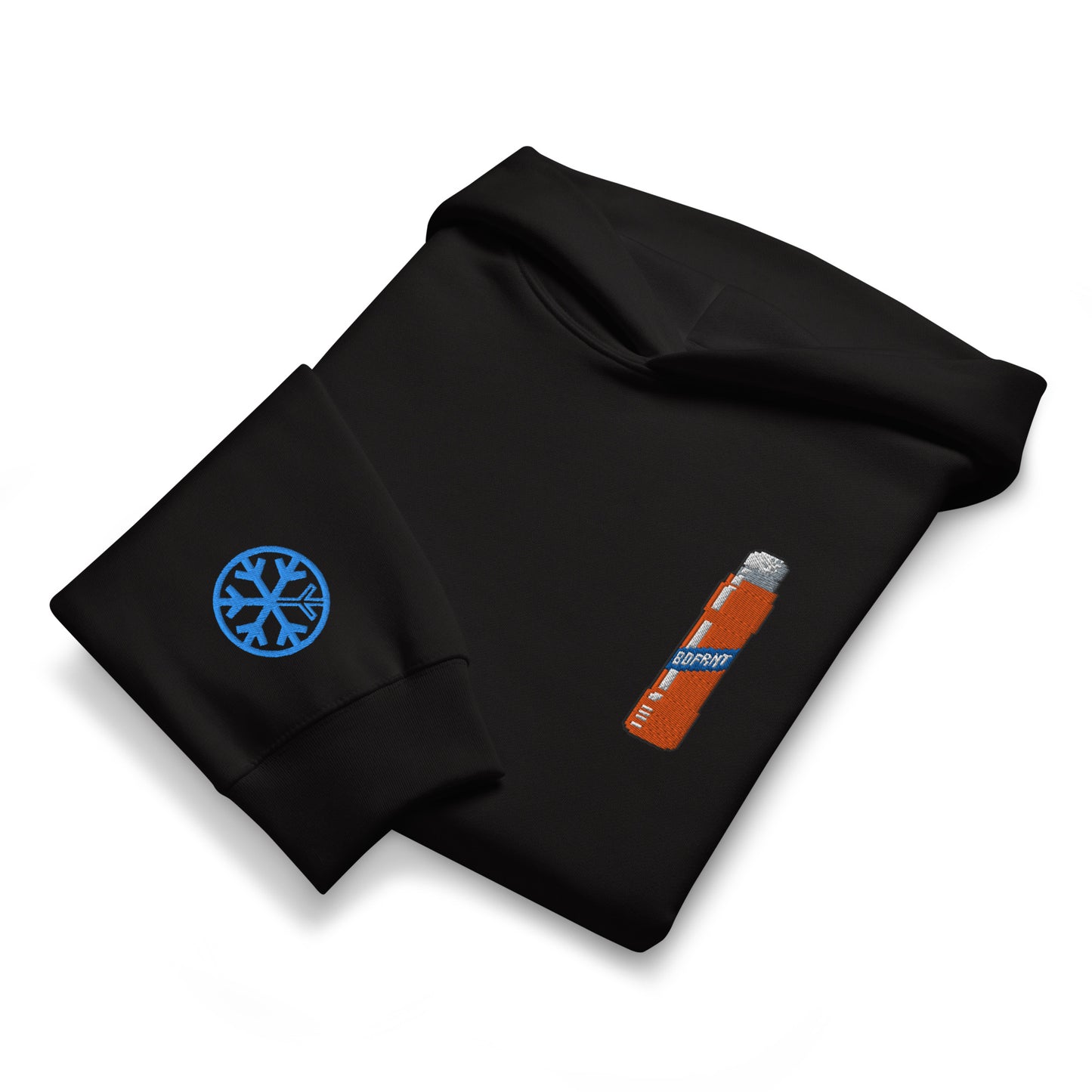 Black-Pixel Marker Graffiti Hoodie from B.Different Clothing, folded, graffiti-inspired streetwear, oversized heavyweight