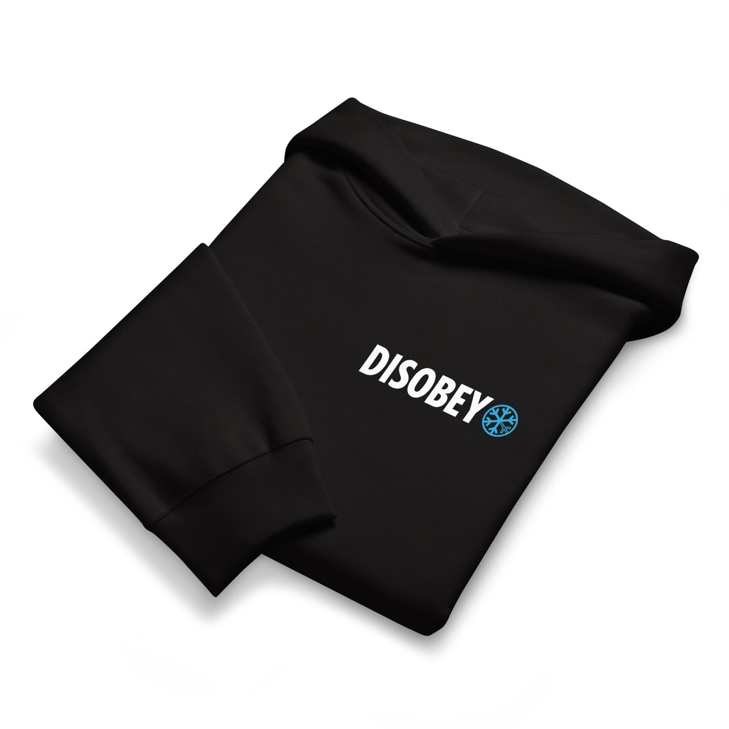 Black-Pixel Disobey Hoodie from B.Different Clothing, folded, graffiti-inspired streetwear, oversized heavyweight