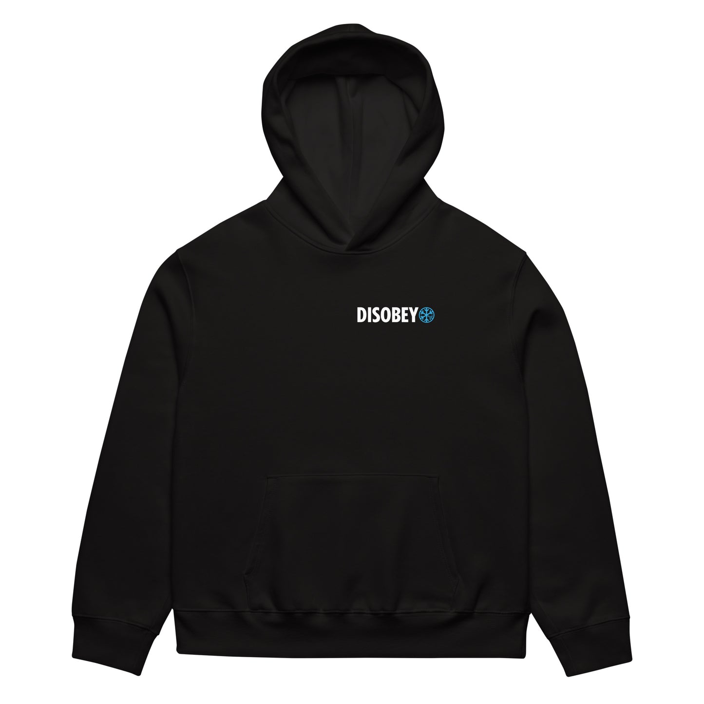 Black-Pixel Disobey Hoodie from B.Different Clothing, front view, graffiti-inspired streetwear, oversized heavyweight
