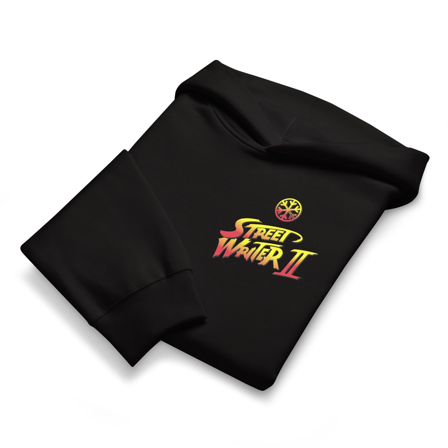 Black-Street Writer II Graffiti Hoodie from B.Different Clothing, folded, graffiti-inspired streetwear, oversized heavyweight