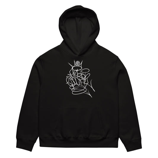 Black-Antisocial Graffiti Tag Hoodie by Caos One from B.Different Clothing, front view, graffiti-inspired streetwear, oversized heavyweight