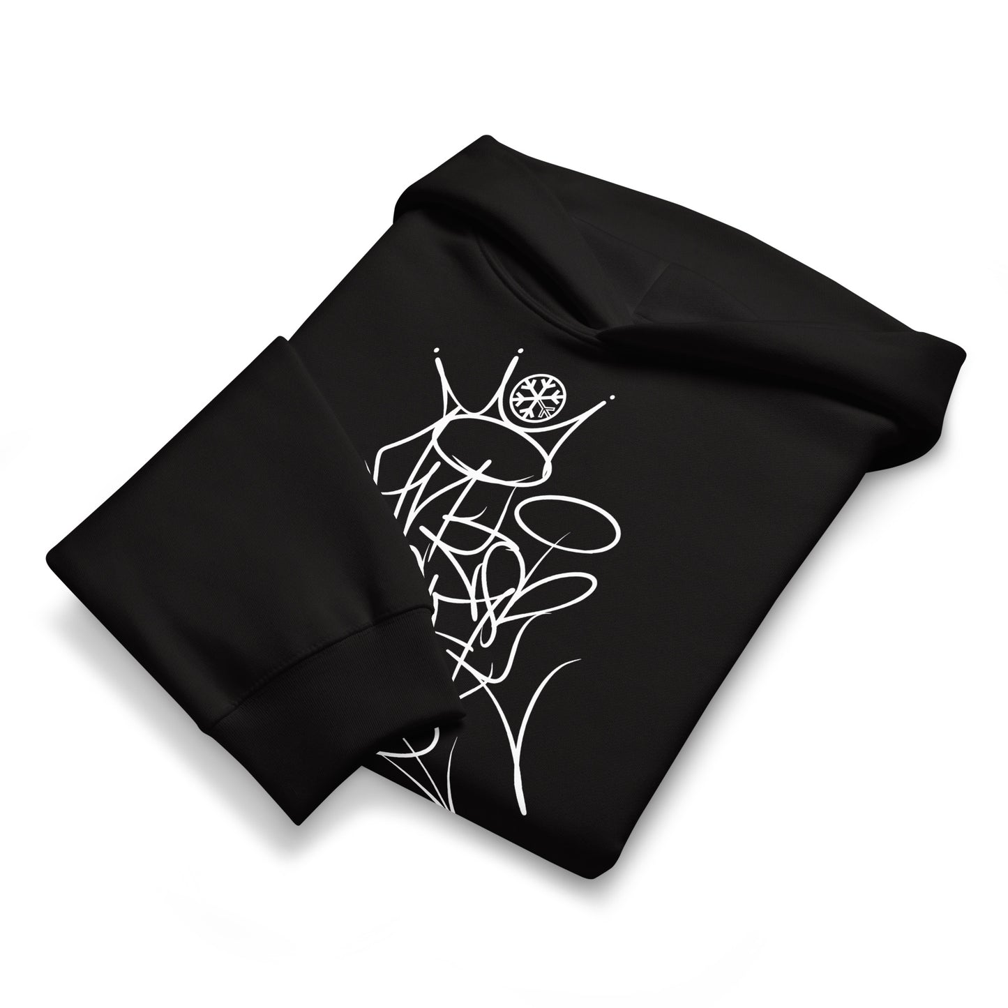Black-Antisocial Graffiti Tag Hoodie by Caos One from B.Different Clothing, folded, graffiti-inspired streetwear, oversized heavyweight