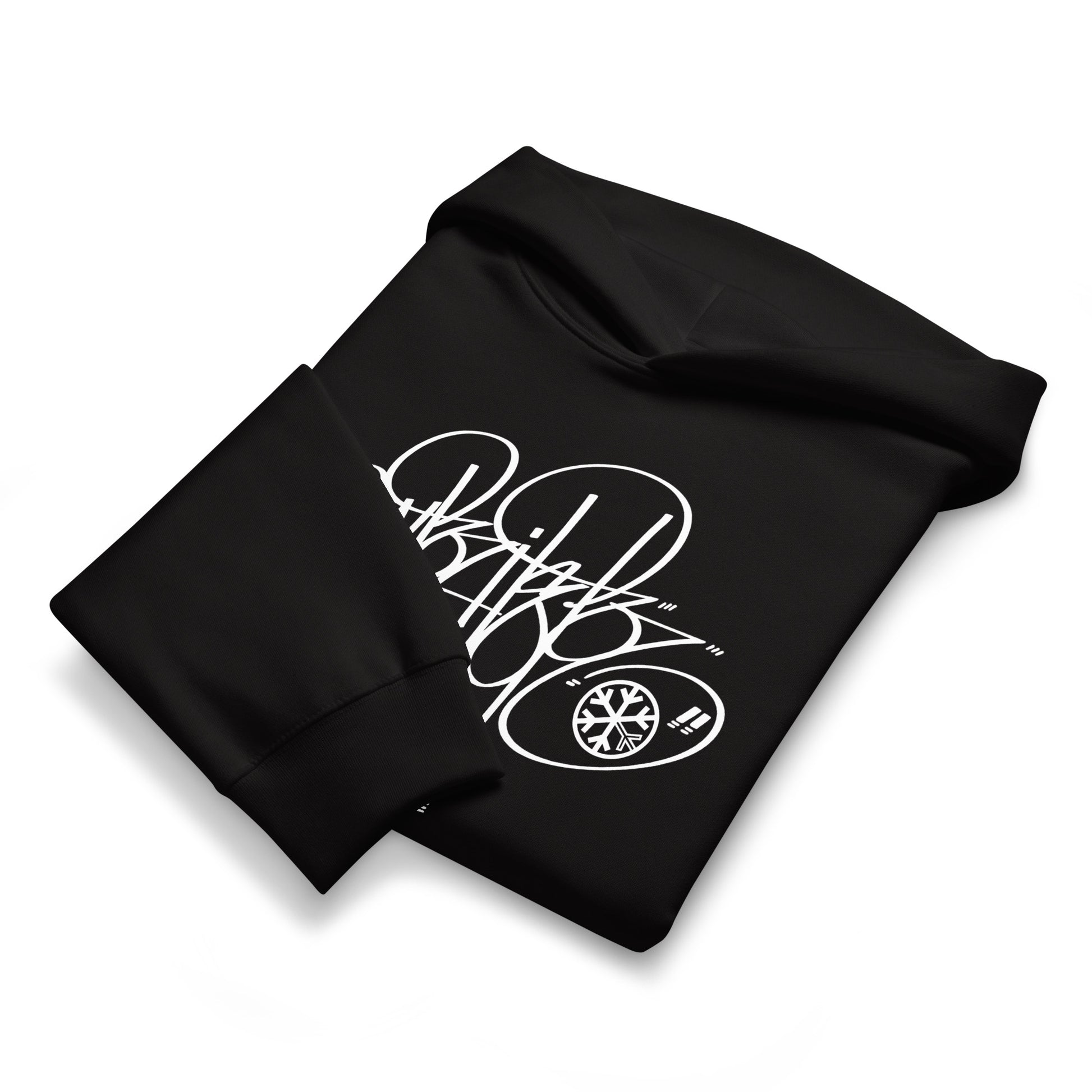 Black-Writer Tag Hoodie by Graffiti Dad from B.Different Clothing, folded, graffiti-inspired streetwear, oversized heavyweight