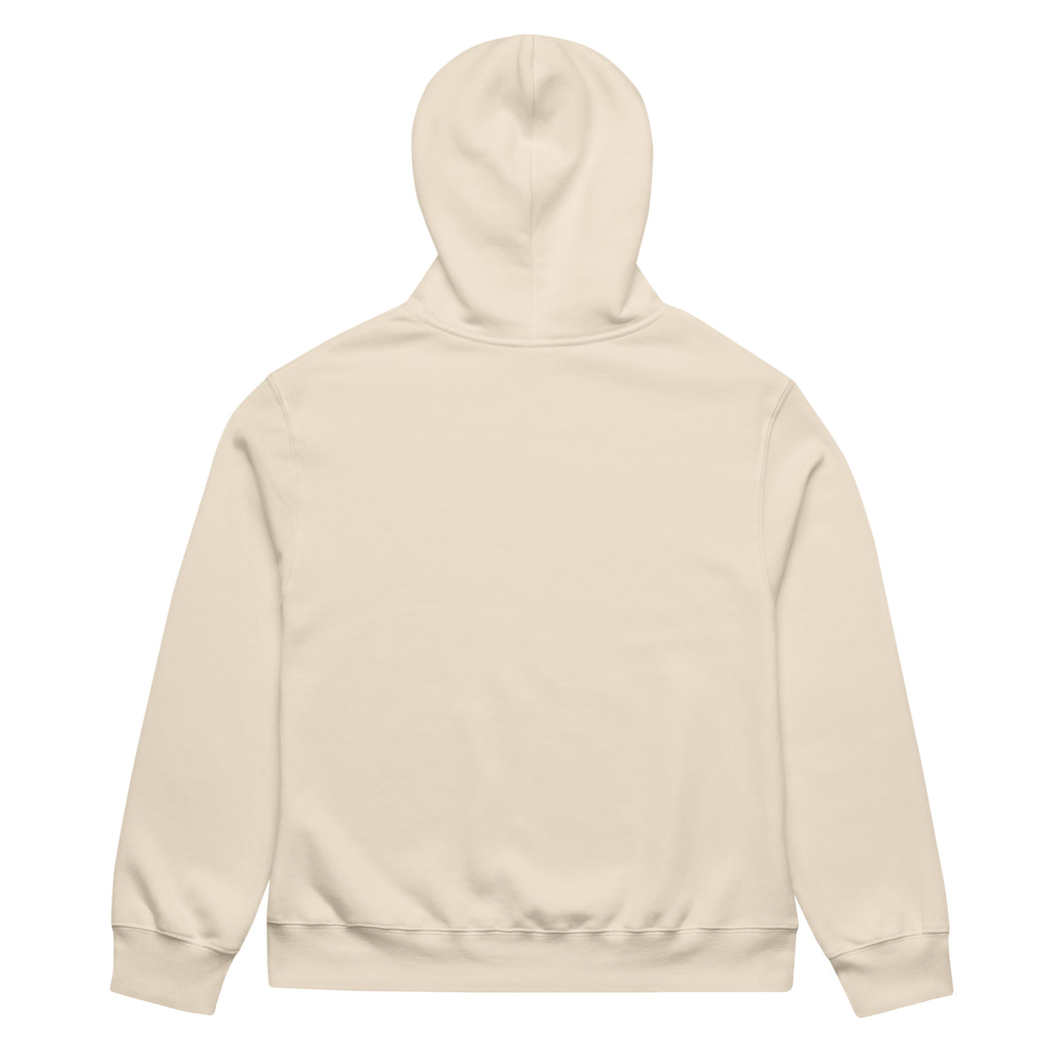 Beige-Ghost Tag Hoodie by Graffiti Dad from B.Different Clothing, back view, graffiti-inspired streetwear, oversized heavyweight