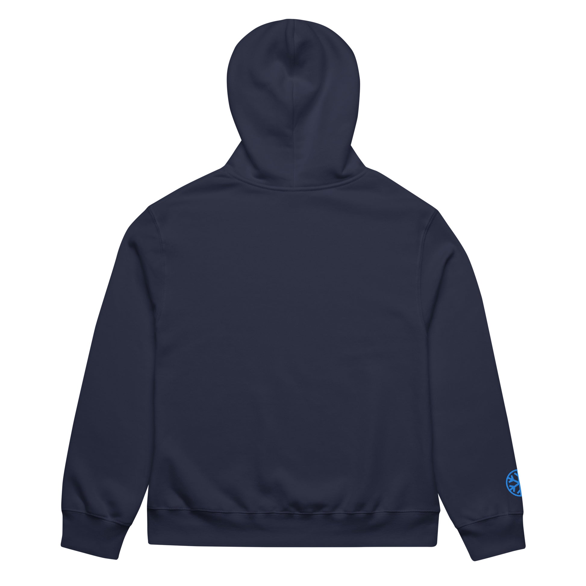 Navy-Pixel Marker Graffiti Hoodie from B.Different Clothing, back view, graffiti-inspired streetwear, oversized heavyweight