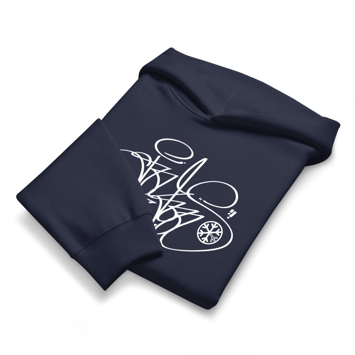 Navy-Toys Tag Hoodie by Graffiti Dad from B.Different Clothing, front view, graffiti-inspired streetwear, oversized heavyweight