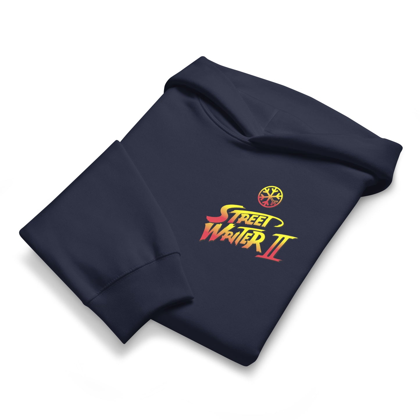 Navy-Street Writer II Graffiti Hoodie from B.Different Clothing, front view, graffiti-inspired streetwear, oversized heavyweight
