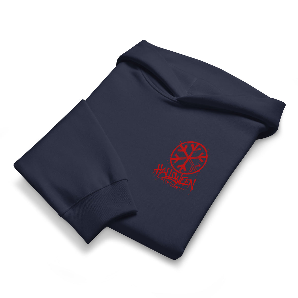 Navy-Raks The Puppet Graffiti Hoodie by Emti from B.Different Clothing, folded, graffiti-inspired streetwear, oversized heavyweight