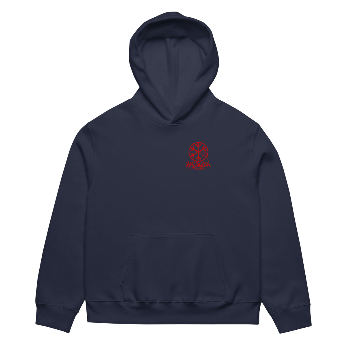 Navy-Raks The Puppet Graffiti Hoodie by Emti from B.Different Clothing, front view, graffiti-inspired streetwear, oversized heavyweight