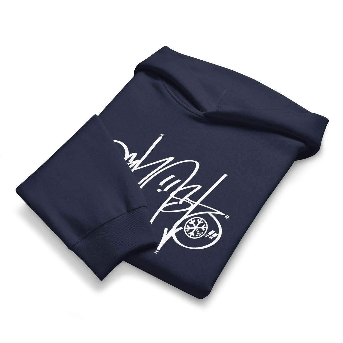 Navy-Ghost Tag Hoodie by Graffiti Dad from B.Different Clothing, folded, graffiti-inspired streetwear, oversized heavyweight