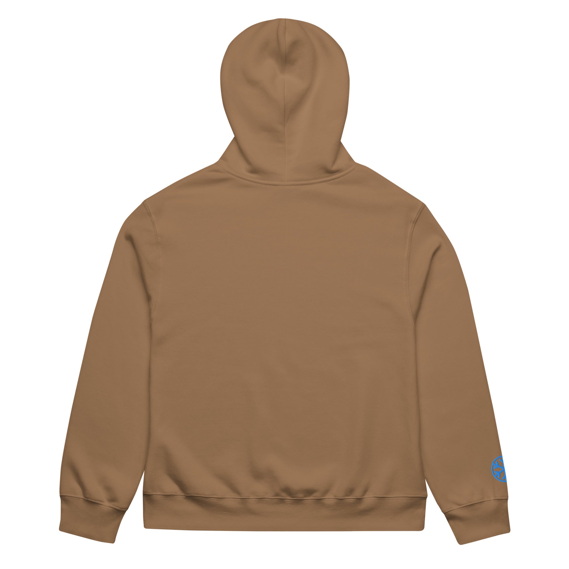 Brown-Pixel Spray Can Graffiti Hoodie from B.Different Clothing, back view, graffiti-inspired streetwear, oversized heavyweight