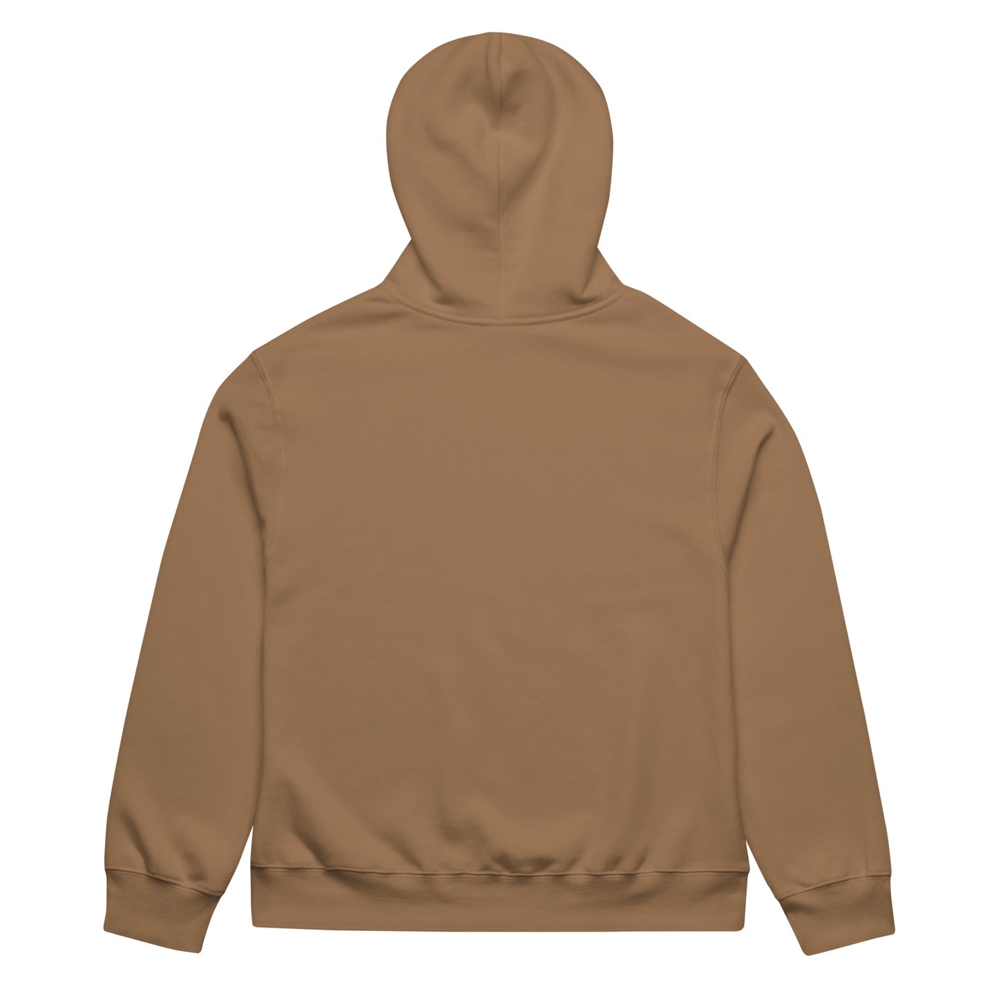 Brown-Vandal Graffiti Tag Hoodie by Caos One from B.Different Clothing, back view, graffiti-inspired streetwear, oversized heavyweight