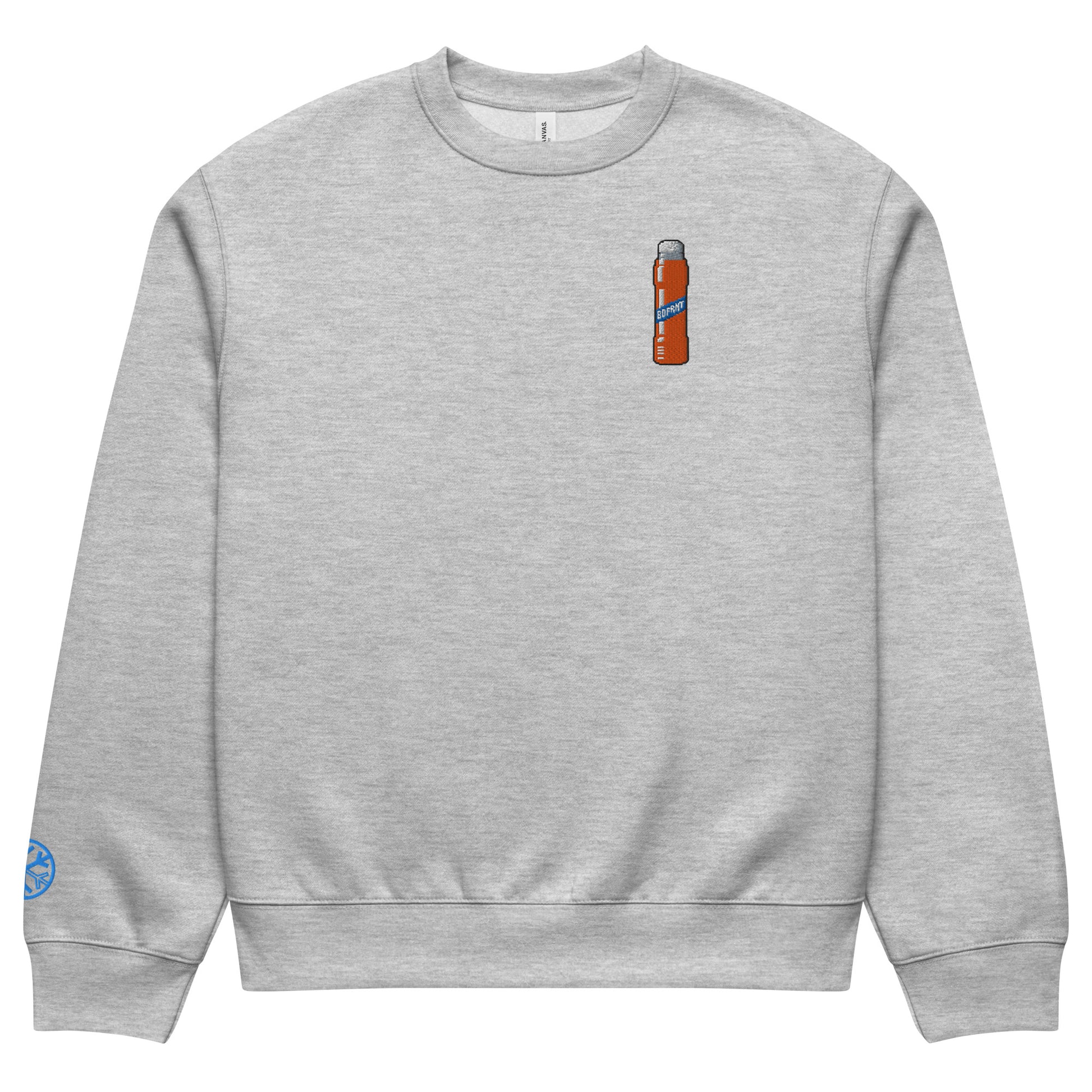 Gray-Pixel Marker Graffiti Sweatshirt from B.Different Clothing, front view, graffiti-inspired streetwear, oversized heavyweight