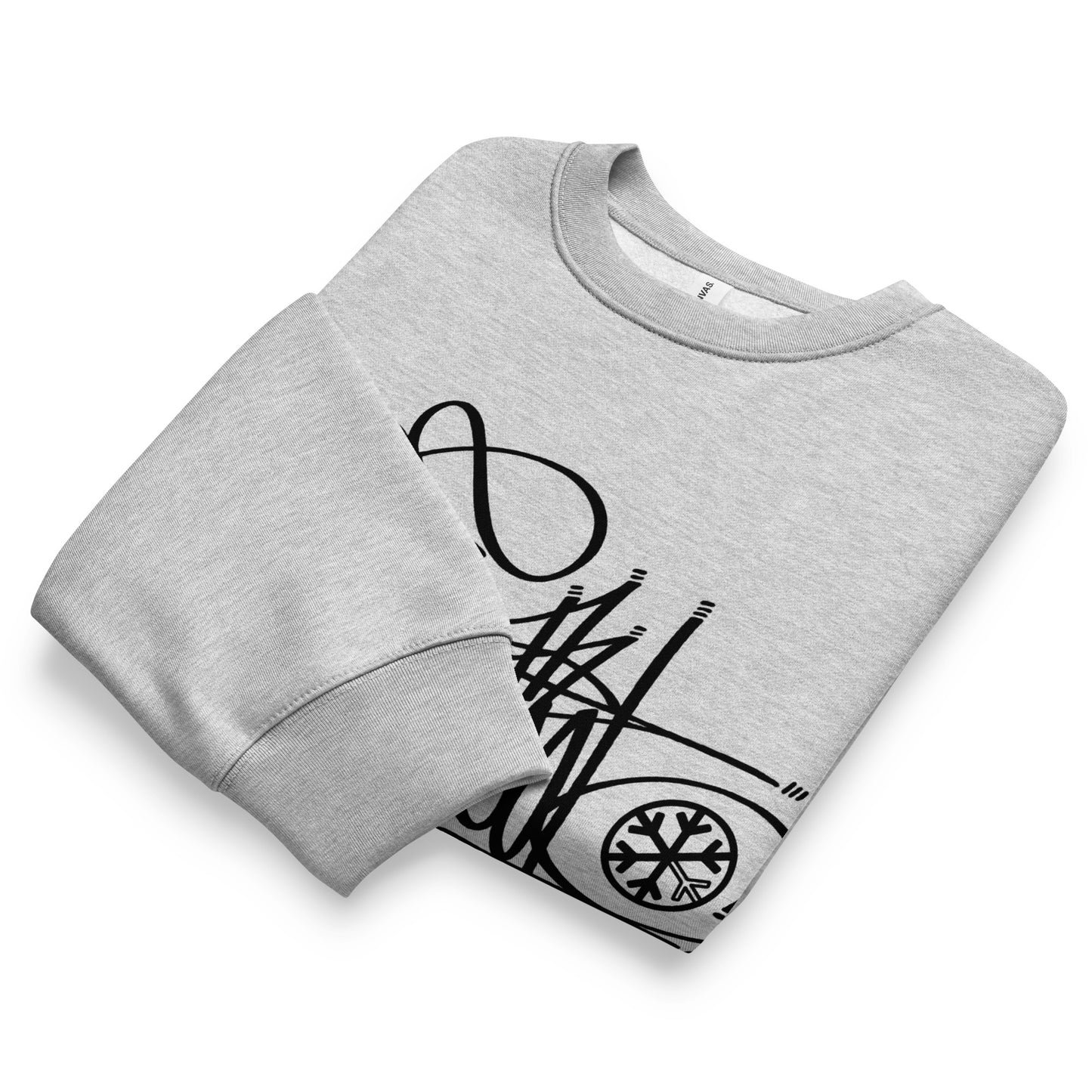 Gray-Misfit Tag Sweatshirt by Graffiti Dad from B.Different Clothing, folded, graffiti-inspired streetwear, oversized heavyweight
