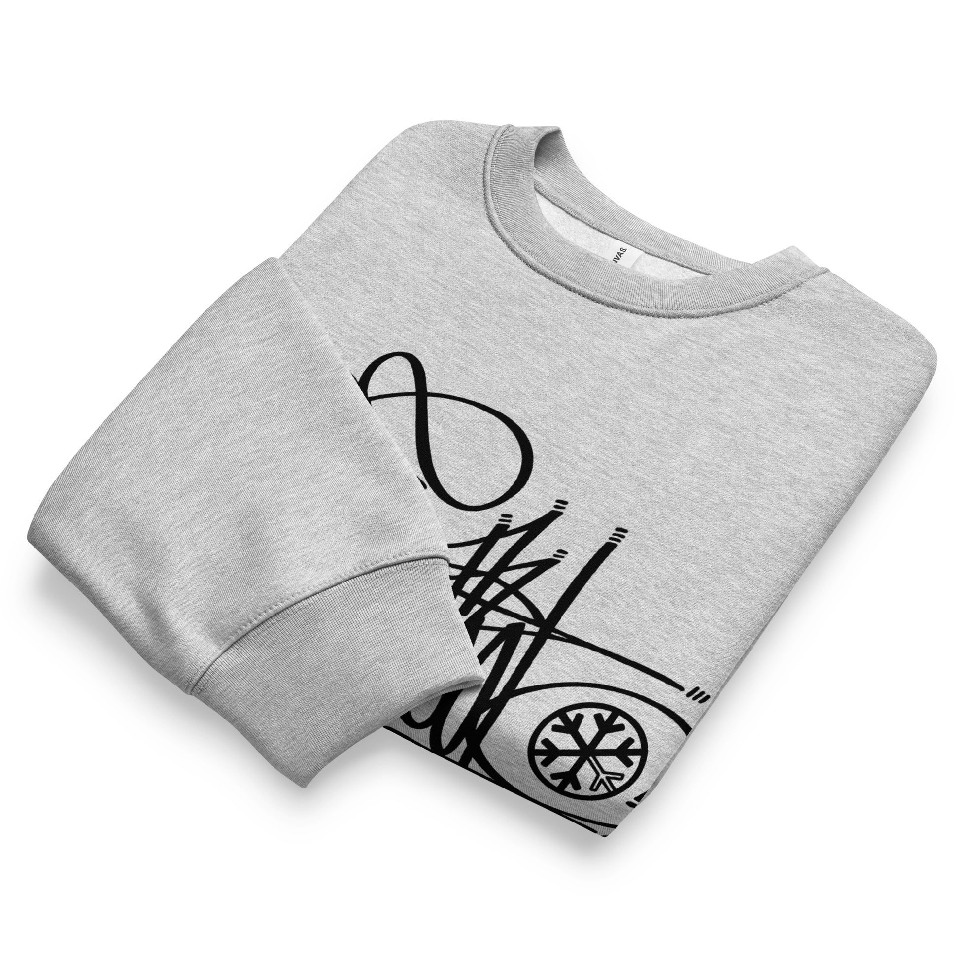 Gray-Misfit Tag Sweatshirt by Graffiti Dad from B.Different Clothing, folded, graffiti-inspired streetwear, oversized heavyweight