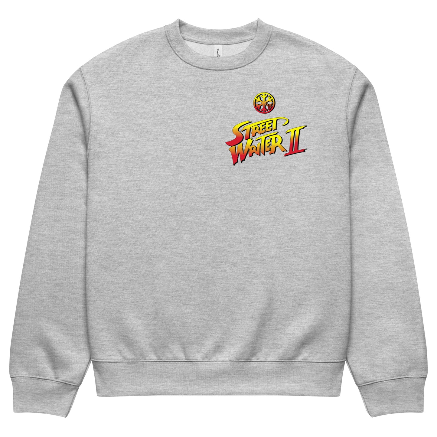 Gray-Street Writer II Graffiti Sweatshirt from B.Different Clothing, front view, graffiti-inspired streetwear, oversized heavyweight