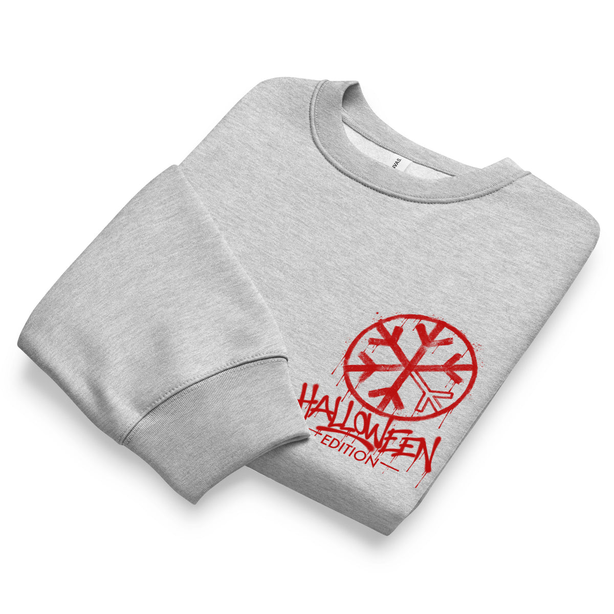 Gray-Raks The Puppet Graffiti Sweatshirt by Emti from B.Different Clothing, folded, graffiti-inspired streetwear, oversized heavyweight