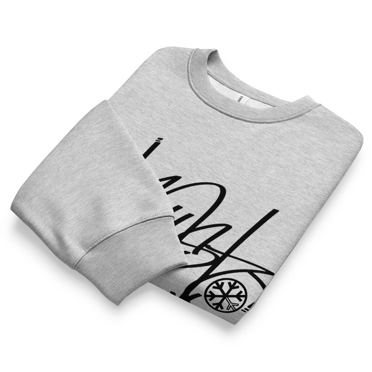 Gray-Ghost Tag Sweatshirt by Graffiti Dad from B.Different Clothing, folded, graffiti-inspired streetwear, oversized heavyweight