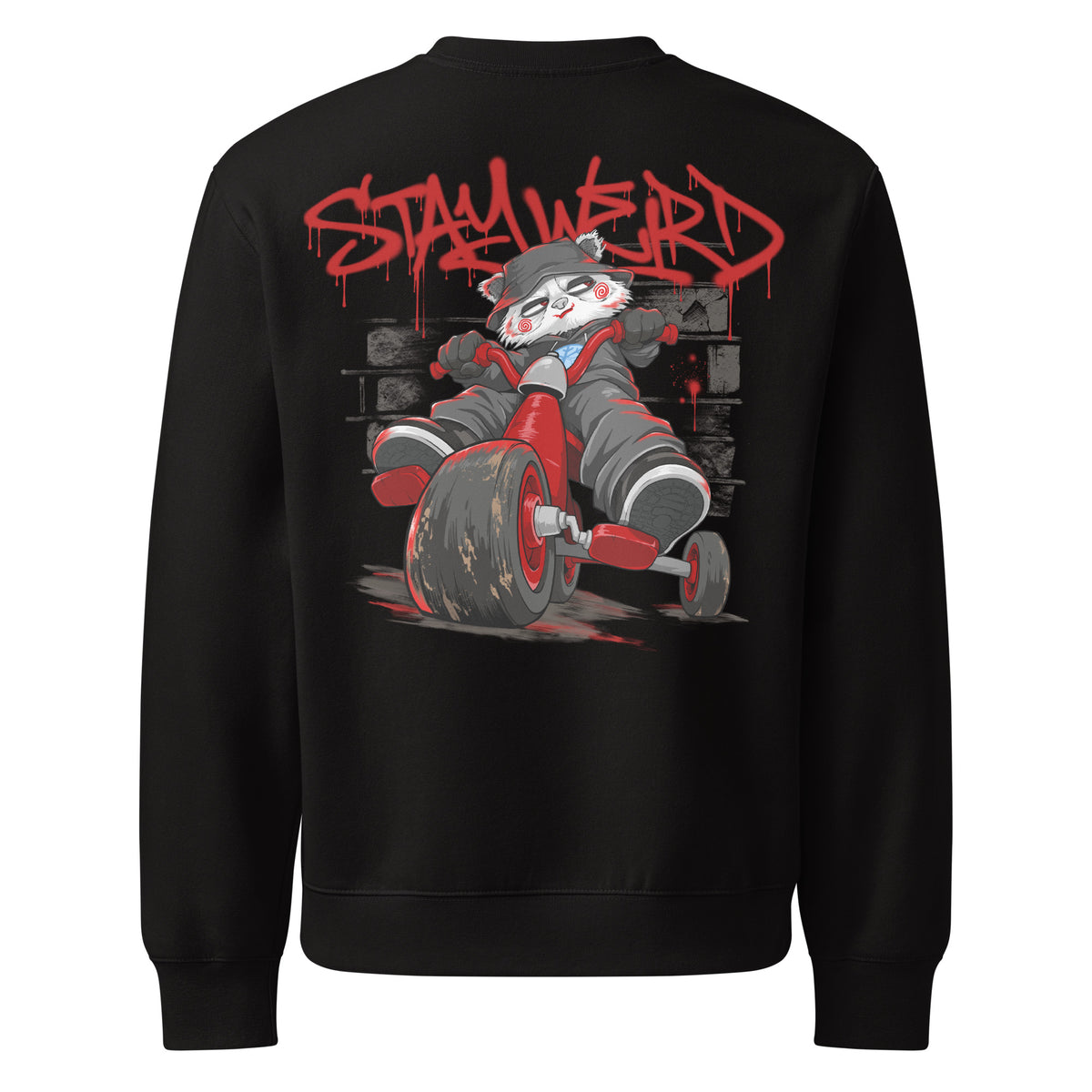 Black-Raks The Puppet Graffiti Sweatshirt by Emti from B.Different Clothing, back view, graffiti-inspired streetwear, oversized heavyweight
