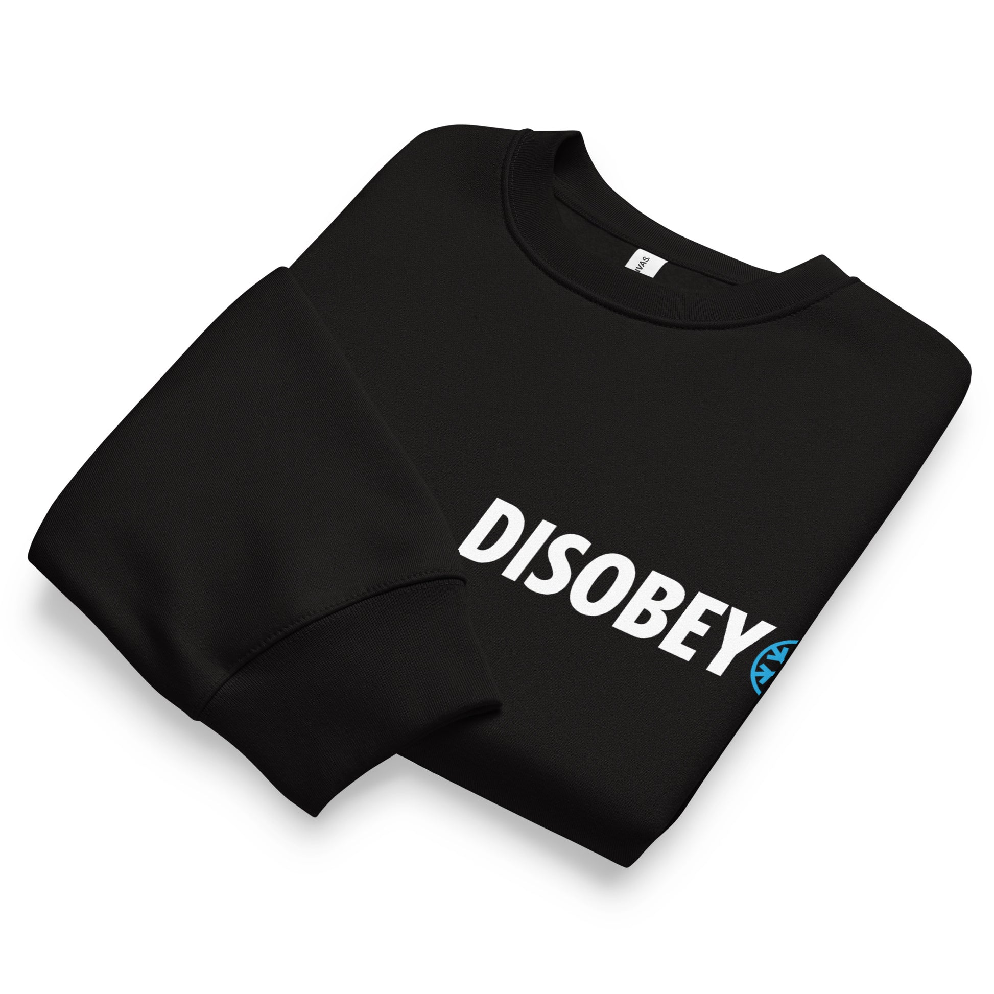 Black-Pixel Disobey Sweatshirt from B.Different Clothing, folded, graffiti-inspired streetwear, oversized heavyweight