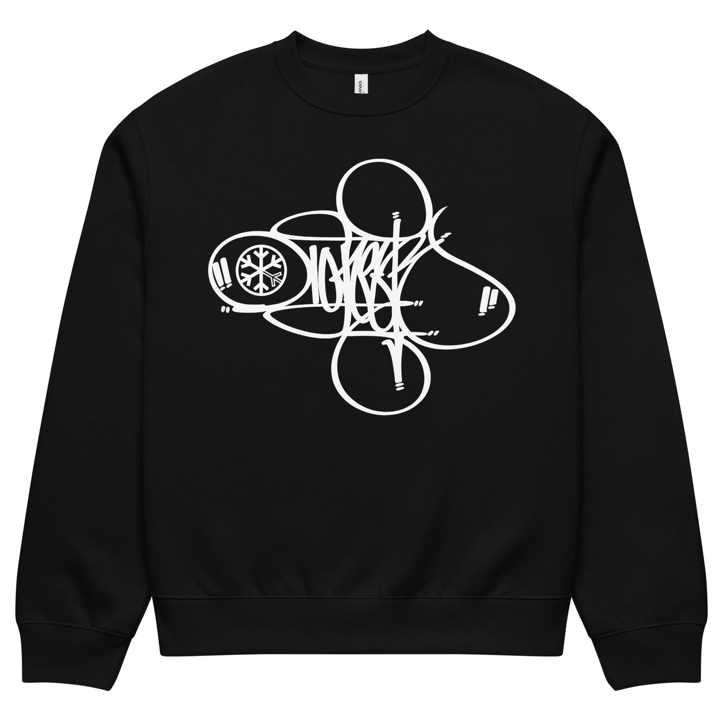 Black-Loner Tag Sweatshirt by Graffiti Dad from B.Different Clothing, front view, graffiti-inspired streetwear, oversized heavyweight