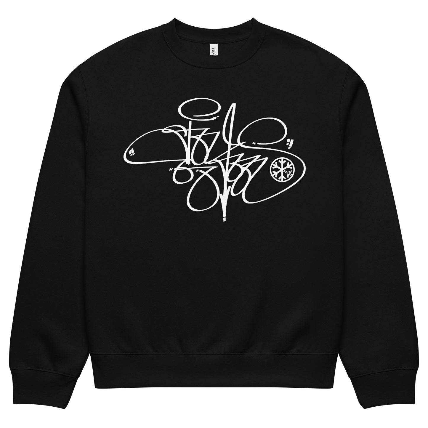 Black-Toys Tag Sweatshirt by Graffiti Dad from B.Different Clothing, front view, graffiti-inspired streetwear, oversized heavyweight