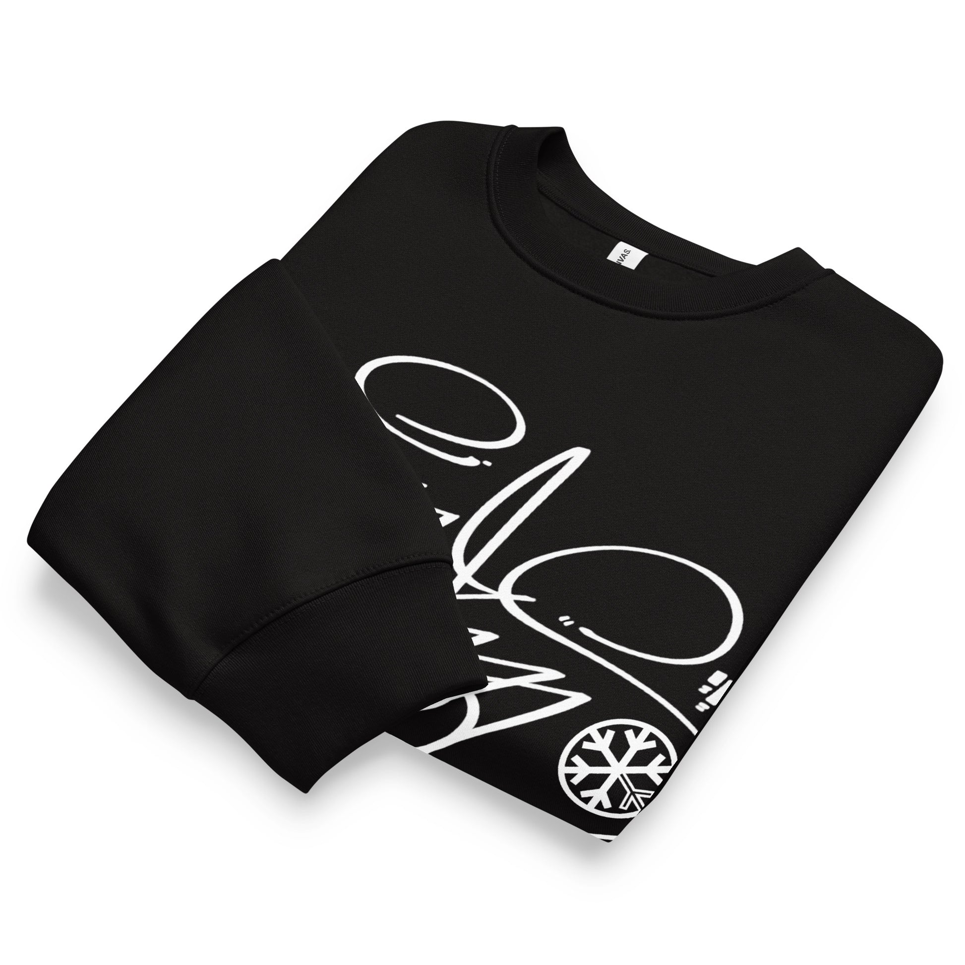 Black-Toys Tag Sweatshirt by Graffiti Dad from B.Different Clothing, folded, graffiti-inspired streetwear, oversized heavyweight