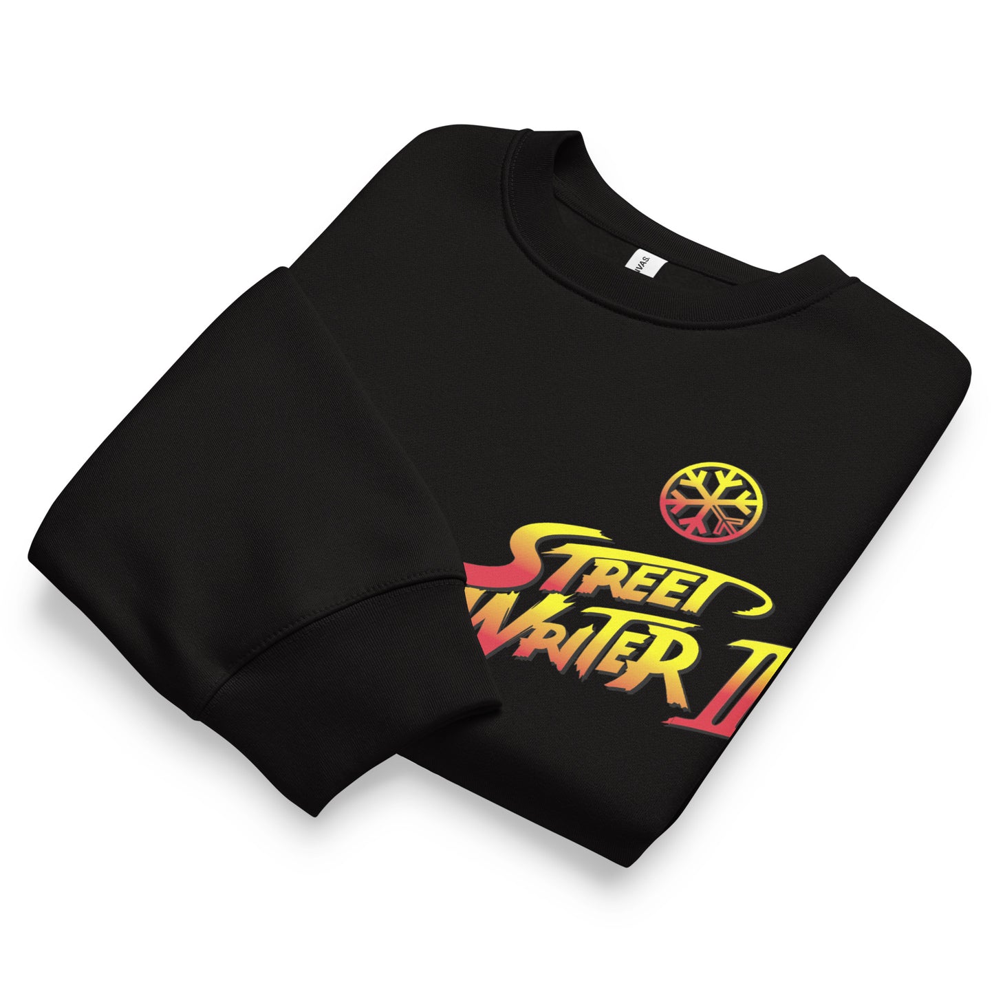 Black-Street Writer II Graffiti Sweatshirt from B.Different Clothing, folded, graffiti-inspired streetwear, oversized heavyweight