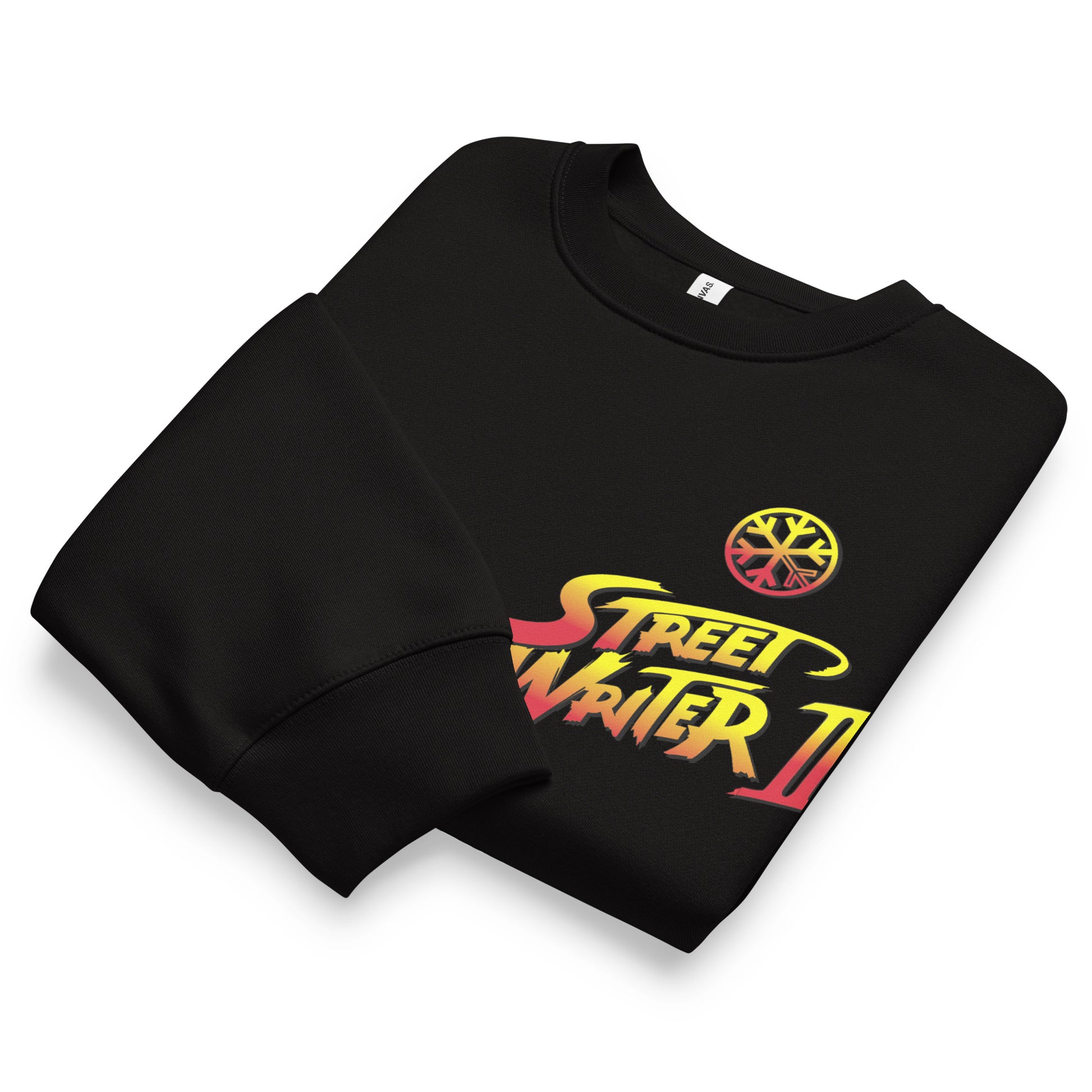 Black-Street Writer II Graffiti Sweatshirt from B.Different Clothing, folded, graffiti-inspired streetwear, oversized heavyweight