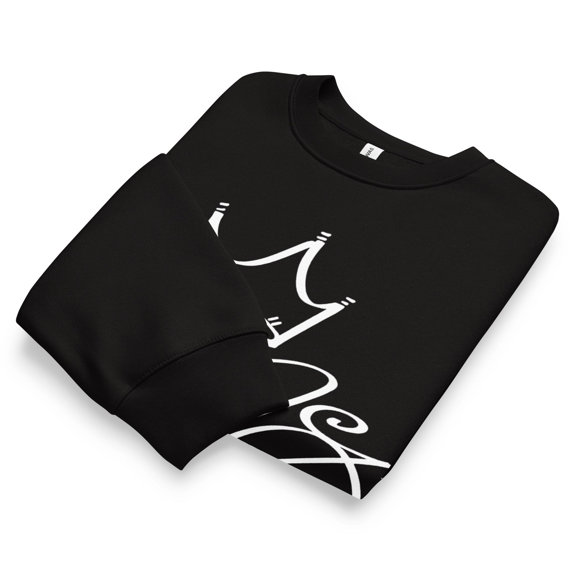 Black-Mop King Tag Sweatshirt by Graffiti Dad from B.Different Clothing, folded, graffiti-inspired streetwear, oversized heavyweight