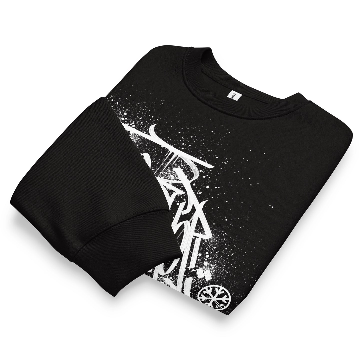 Black-Hip Hop Love Graffiti Sweatshirt by Shew from B.Different Clothing, folded, graffiti-inspired streetwear, oversized heavyweight