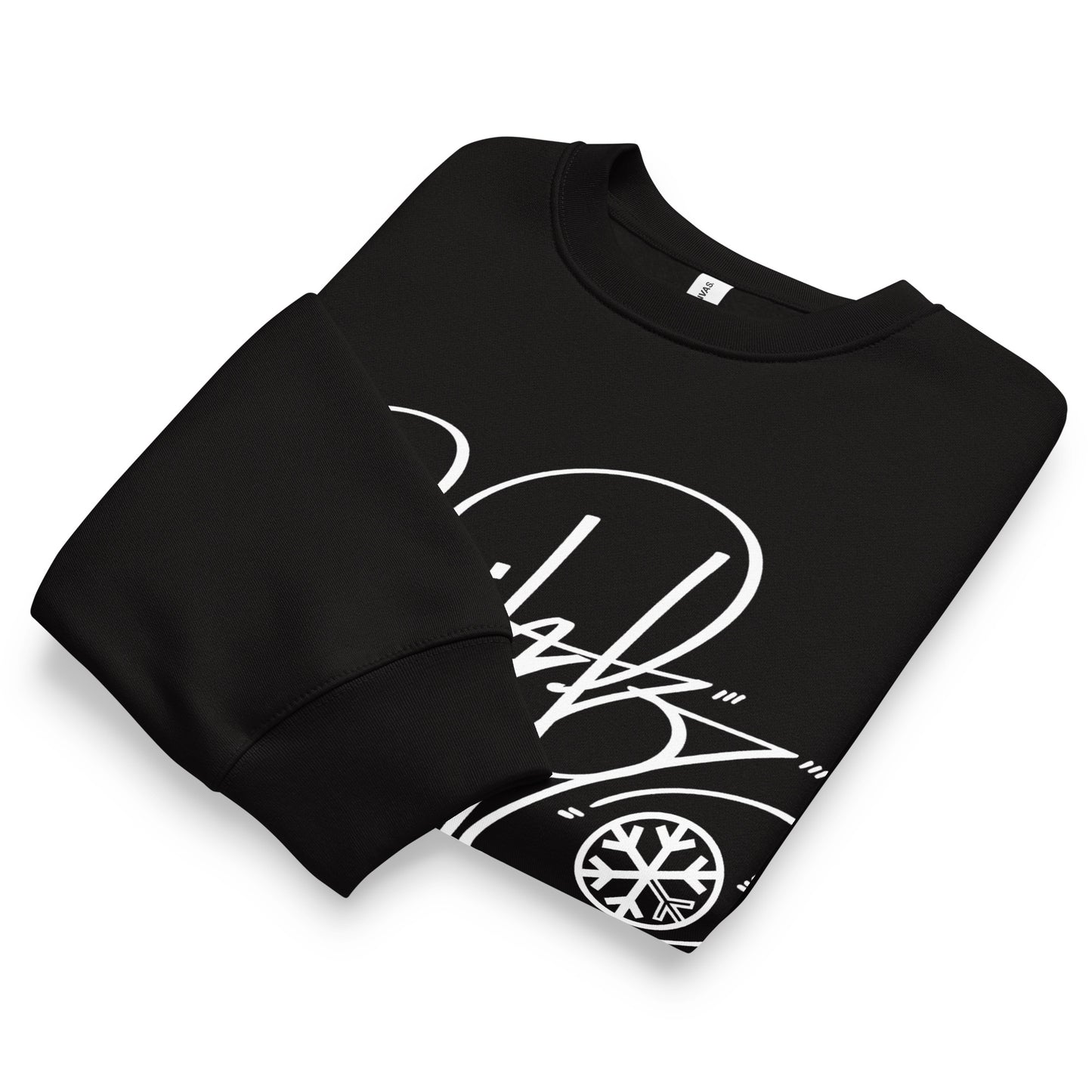 Black-Writer Tag Sweatshirt by Graffiti Dad from B.Different Clothing, folded, graffiti-inspired streetwear, oversized heavyweight