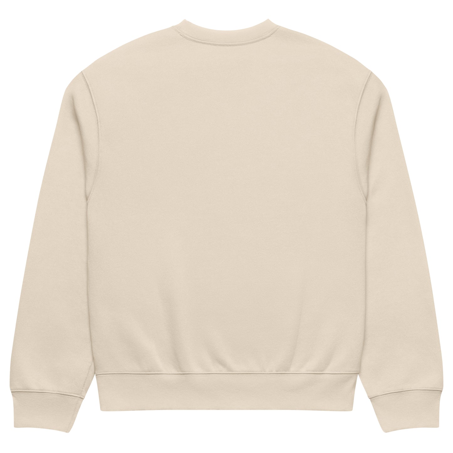 Beige-Vandal Graffiti Tag Sweatshirt by Caos One from B.Different Clothing, back view, graffiti-inspired streetwear, oversized heavyweight