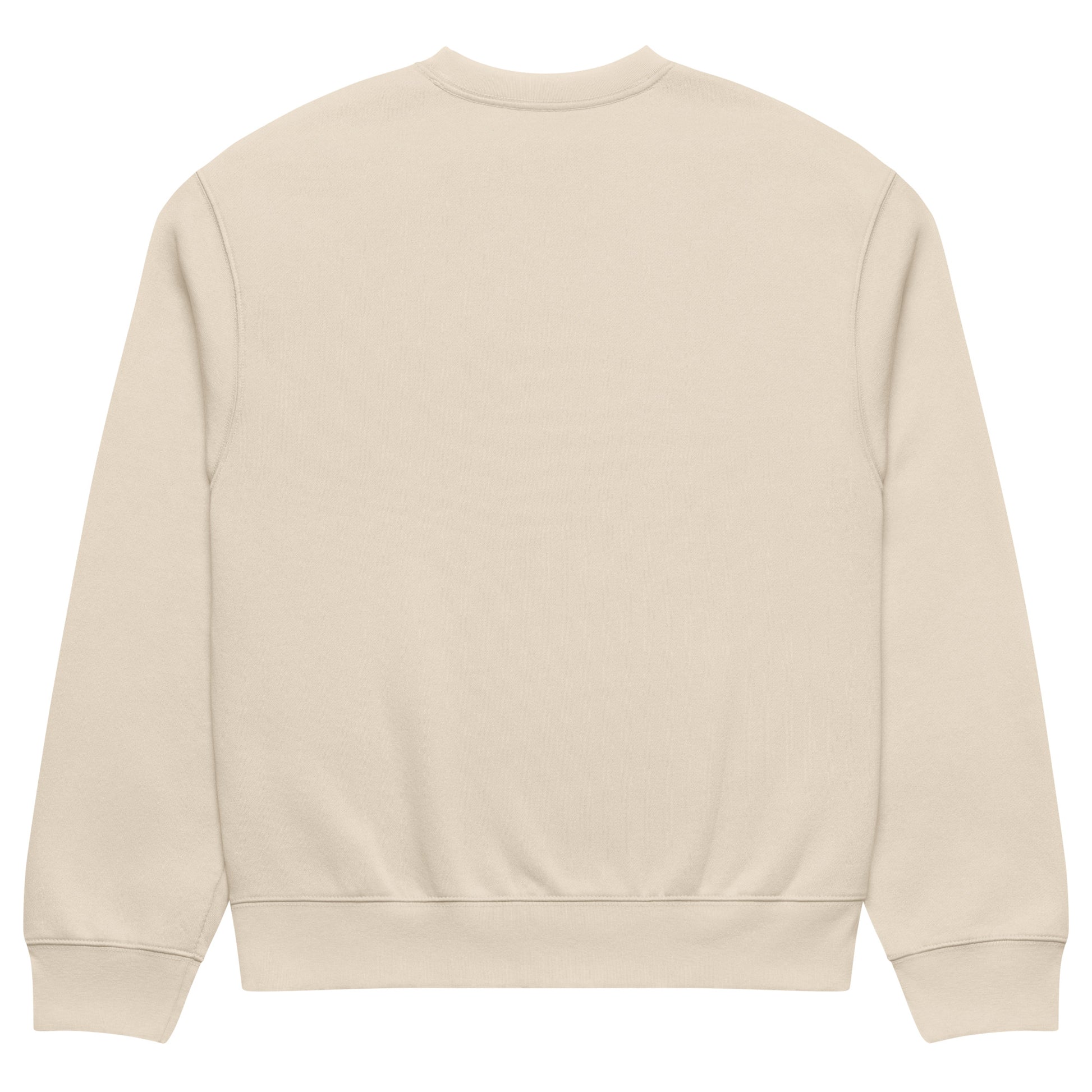 Beige-Mop King Tag Sweatshirt by Graffiti Dad from B.Different Clothing, back view, graffiti-inspired streetwear, oversized heavyweight