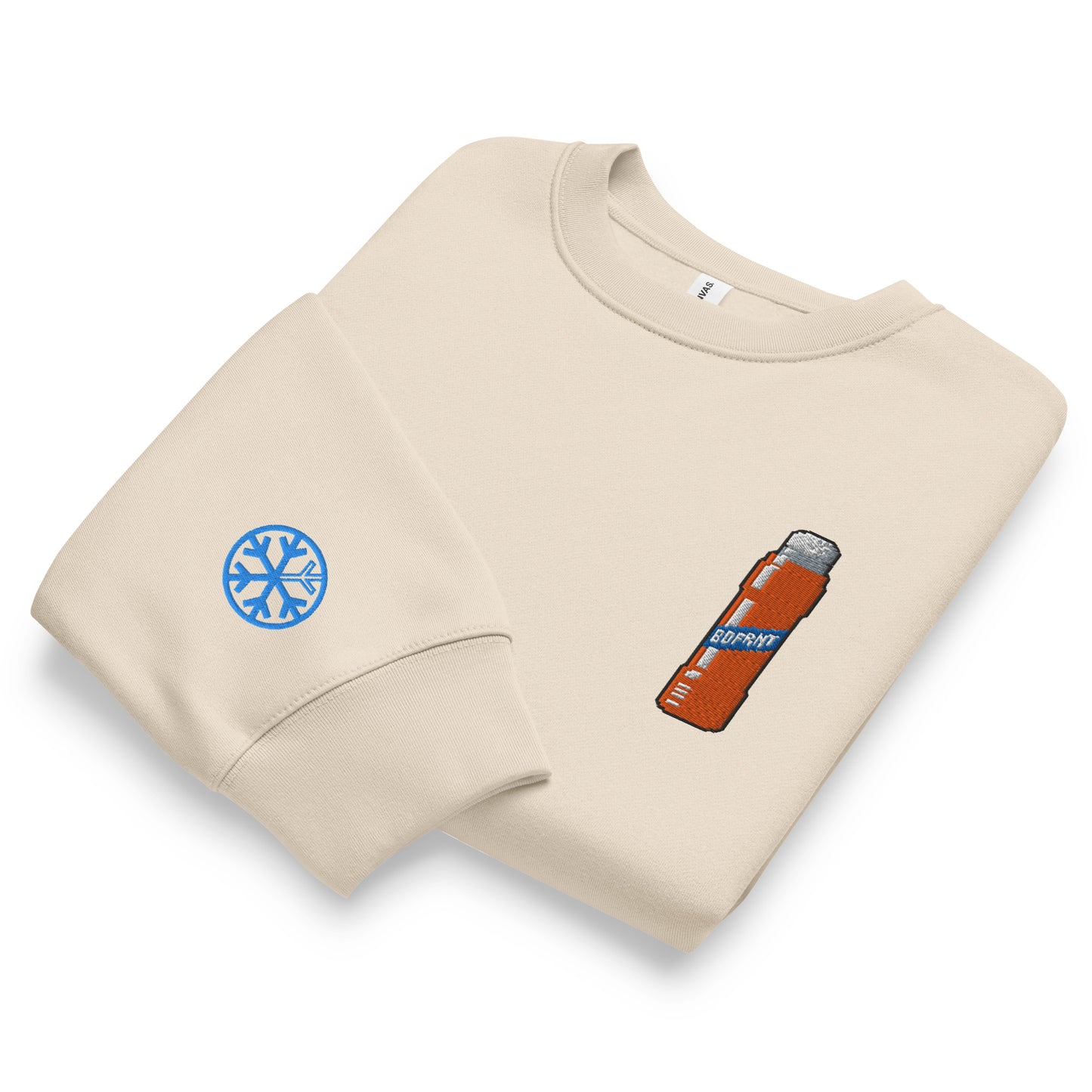 Beige-Pixel Marker Graffiti Sweatshirt from B.Different Clothing, folded, graffiti-inspired streetwear, oversized heavyweight