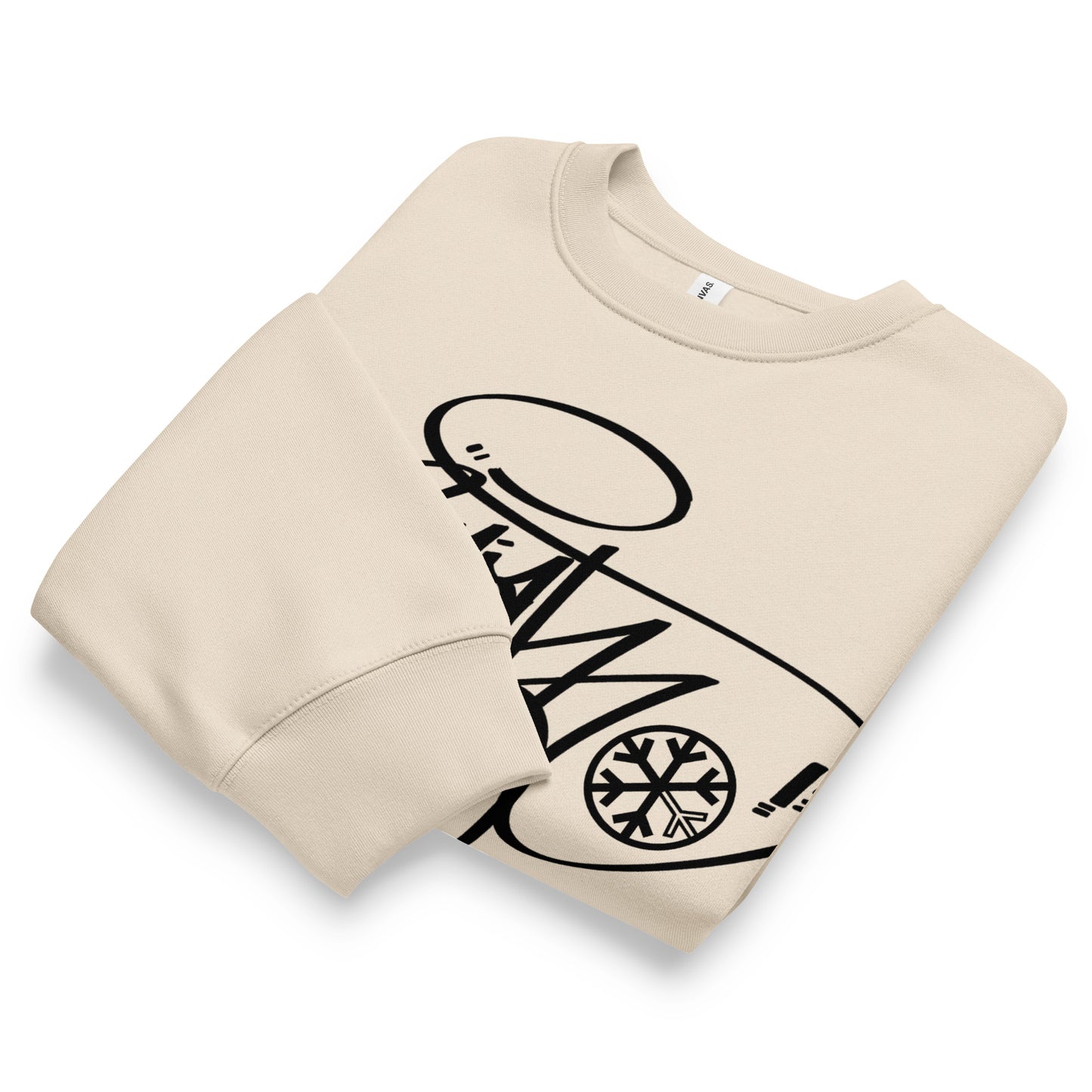 Beige-Pariah Tag Sweatshirt by Graffiti Dad from B.Different Clothing, folded, graffiti-inspired streetwear, oversized heavyweight